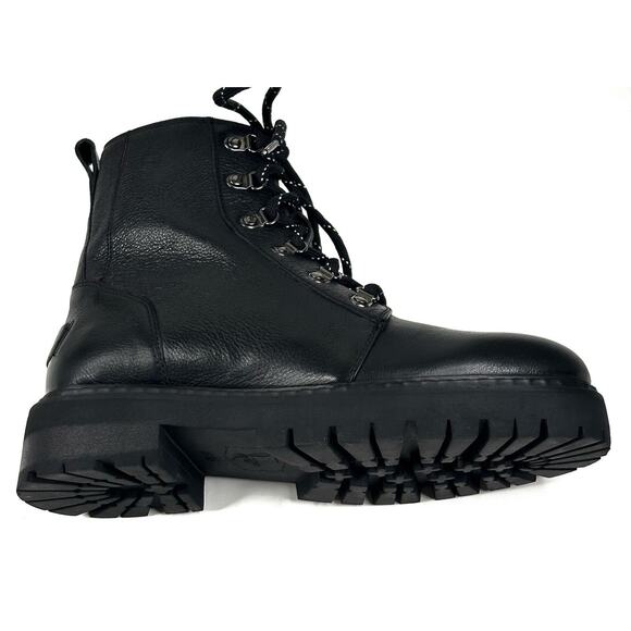 her by Anthony Veer Sophia Black Leather Combat Boots Womens Size 8.5 New $169 - Picture 9 of 13